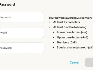 Image from "How do I update the password on my account?"