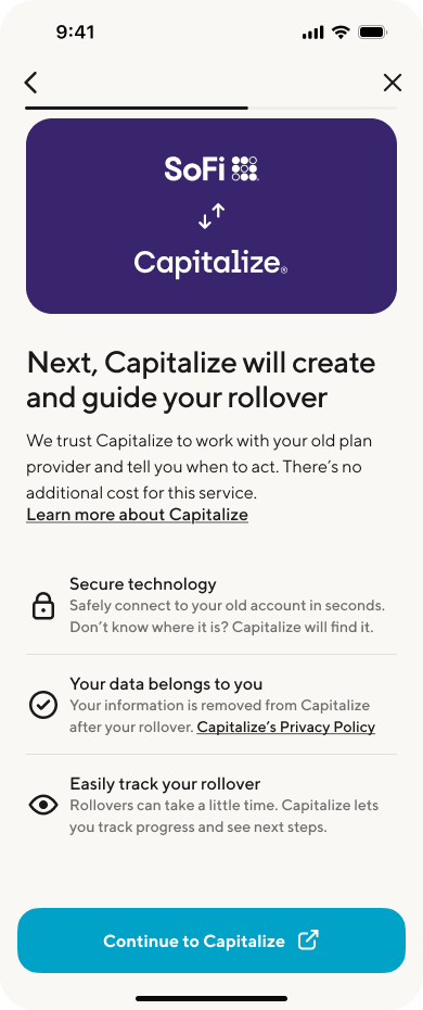 Image from "How to rollover a 401k with Capitalize?"