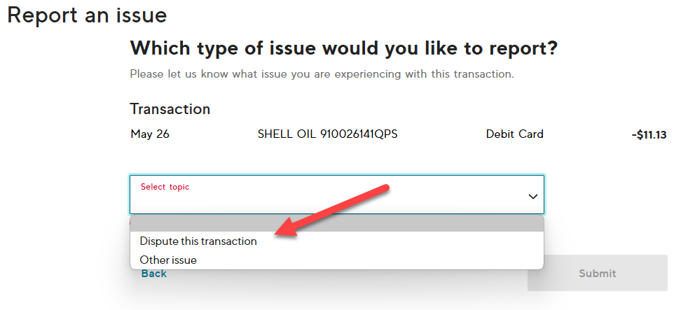 Image from "How do I dispute a charge for my SoFi Debit Card? Can I submit a dispute online?"