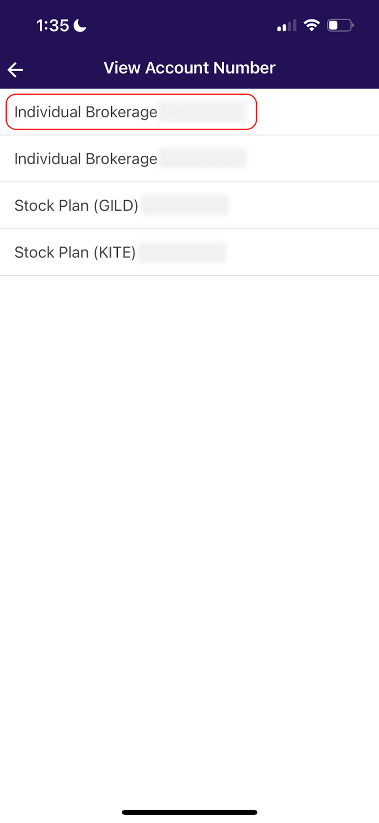 Image from "How to find your E*Trade account number"