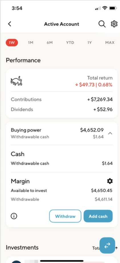 Image from "Where can I view my buying power with margin?"