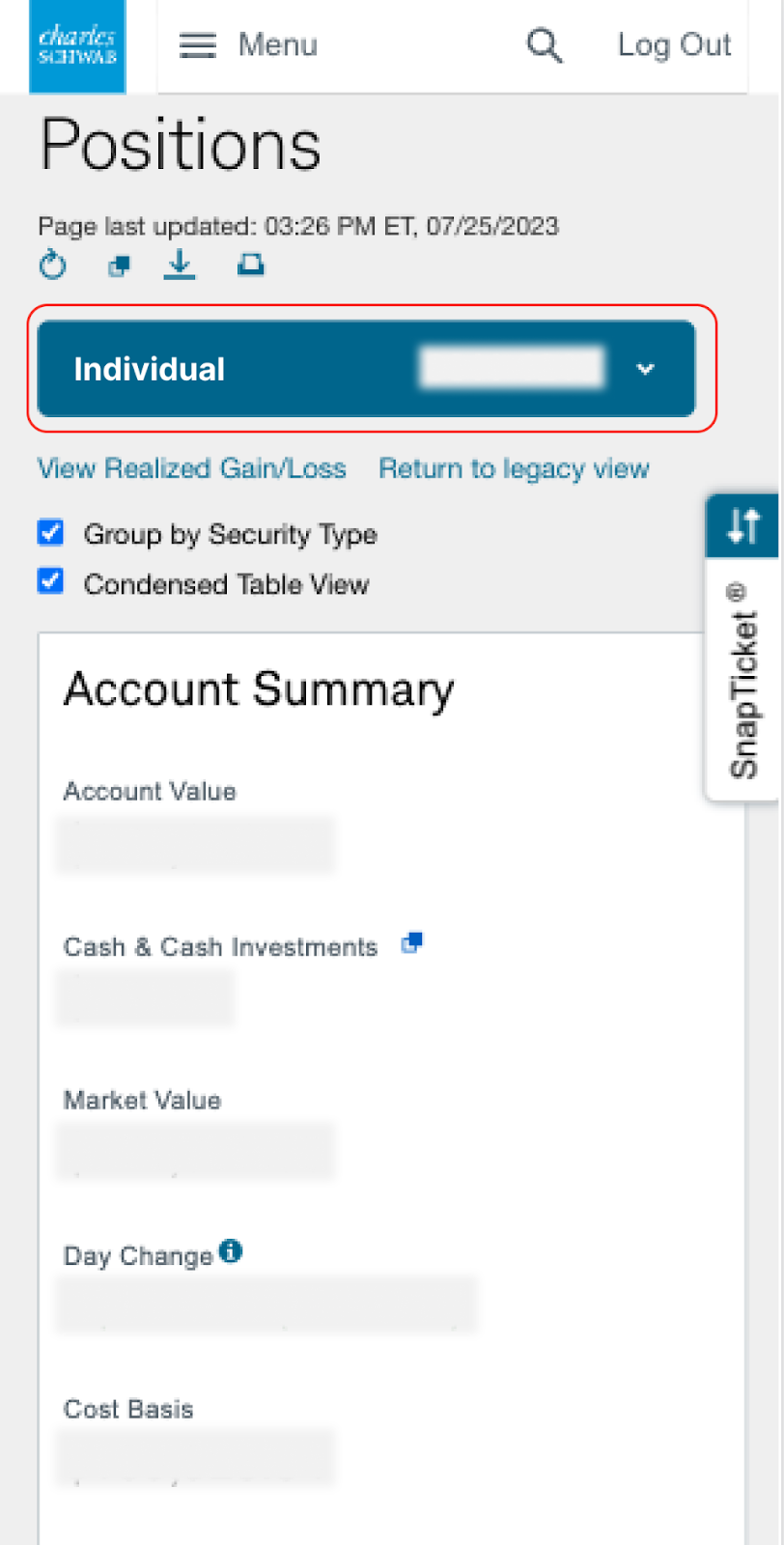Image from "How to find your Charles Schwab account number"