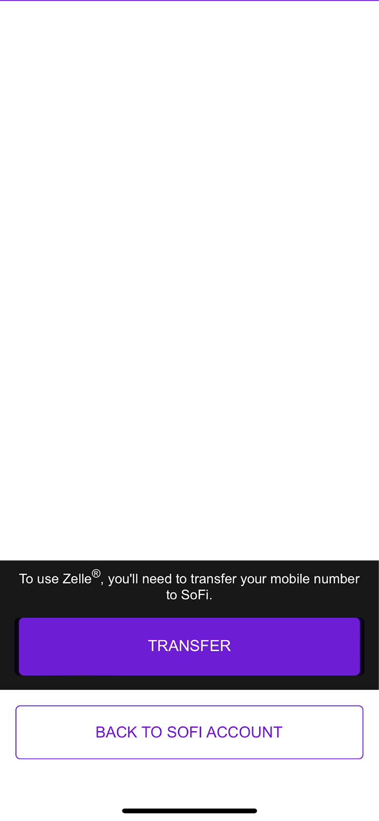 Image from "How do I enroll my SoFi Account with Zelle®️?"