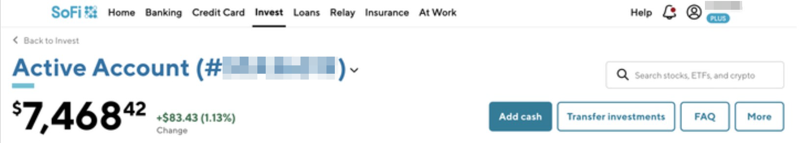 Image from "How do I find my SoFi Invest account number?"