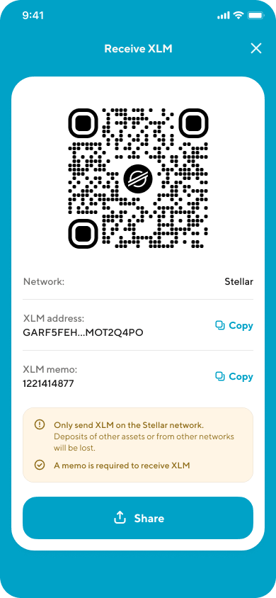 Image from "How do I transfer in crypto from an external wallet?"