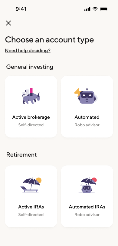 Image from "How do I open a Self-Directed invest account?"
